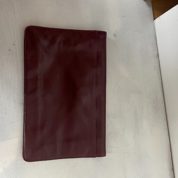 Christian Dior Vintage Red Leather Clutch With Gold Tone Hardware - Picture 9 of 10